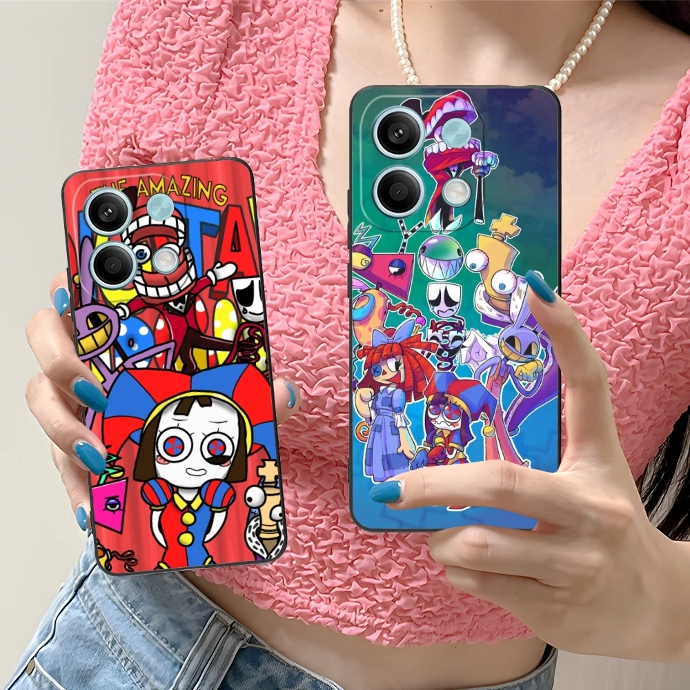 Amazing Digital Circus Mobile Cell Phone Case for Xiaomi Redmi 13 13C 12 12C 10 10C A1 A2 A3 Plus 5G Black Phone Cover Shell