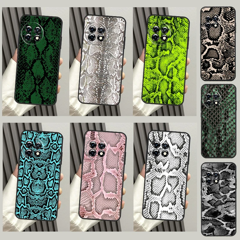 Snake Skin Print Case For OnePlus Nord CE 2 Lite 2T N10 N20 Cover For OnePlus 11 10 9 Ace Pro 8T 9R 10T 9RT