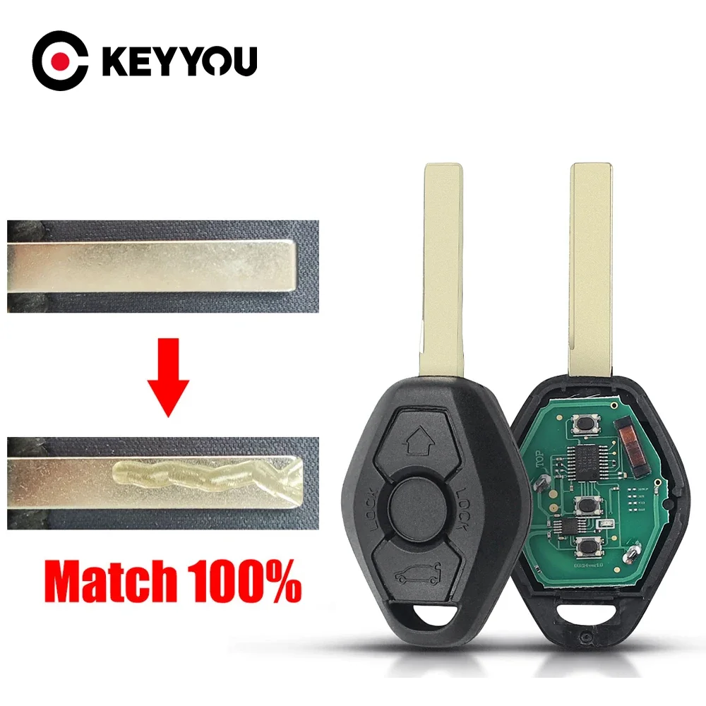 KEYYOU With Cutting Service For BMW CAS2 System 1 3 5 7 Series 46 Chip 868 Mhz Auto Smart Remote Control Replace Car Remote Key