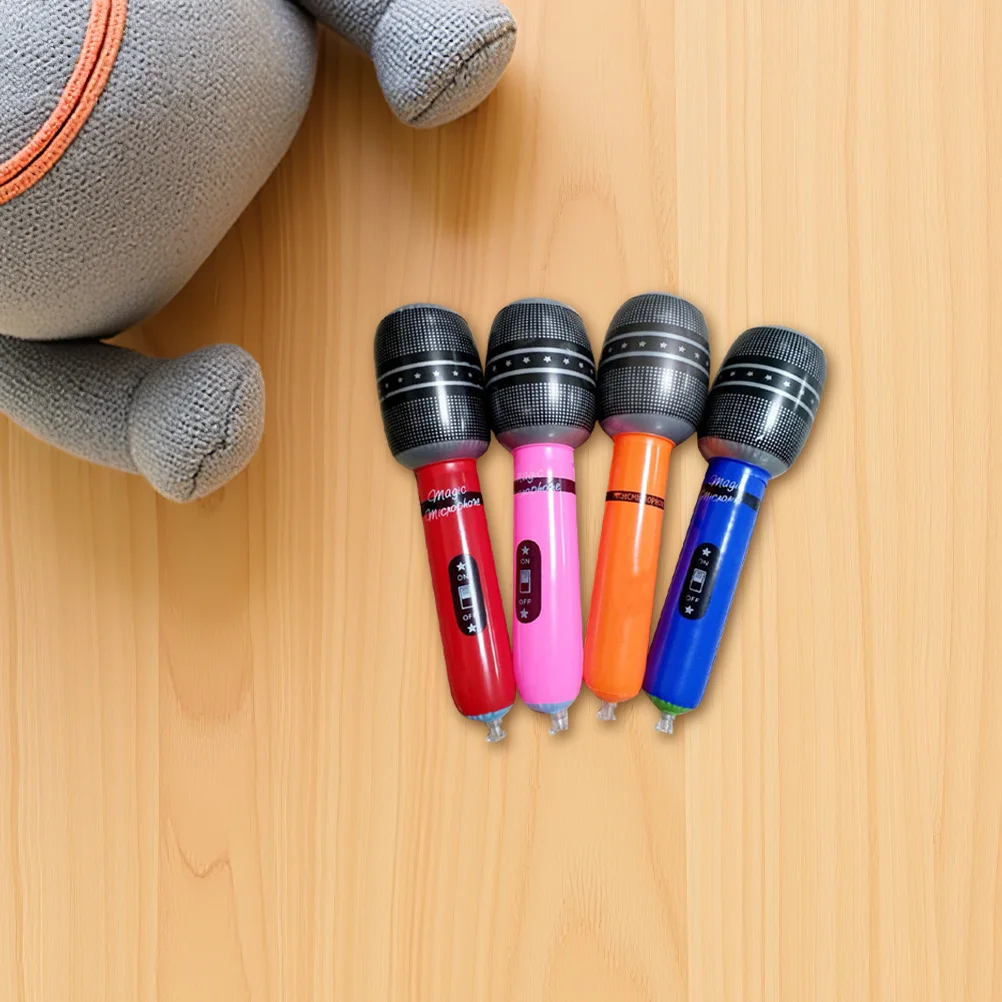 12Pcs Inflatable Microphone Swimming Pool Beach Party Birthday Favor Giant Float Fun Decoration Swimming Party Supplies