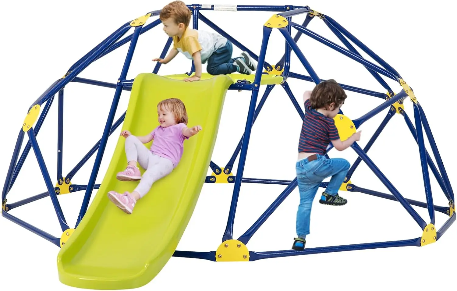 

Climbing Dome with Slide, 8FT Jungle Gym Monkey Bar for Backyard, Outdoor Climbing Toys for Toddlers Playground Equipment, Geome