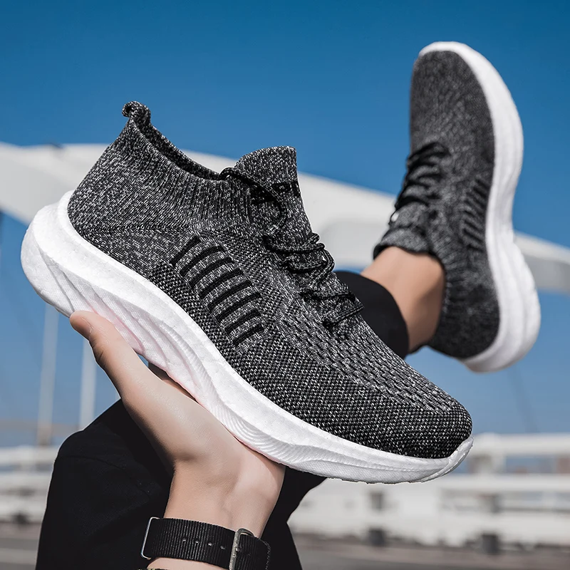 

High Quality Men Shoes Breathable Men's Sneakers Comfortable Running Shoes Slip on Walking Sneakers Sock Jogging Women's Shoes