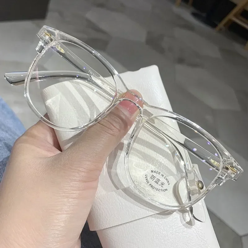 2PCS Unisex Square Plastic Frame Trendy Anti-Blue Light Clear Glasses for Back To School Clothing Accessories.