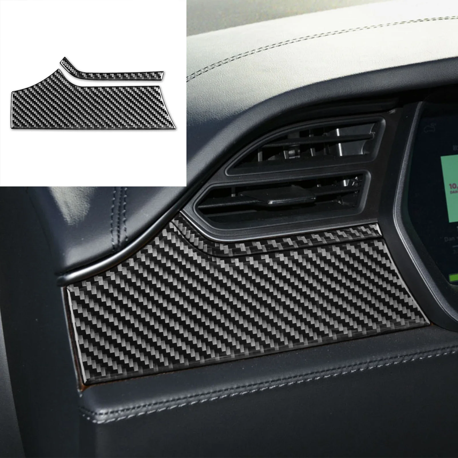 Carbon fibre  Air outlet decoration For Tesla Model S 2012-2020 For Tesla Model X 2016-2020 Main driver dashboard air vent trim