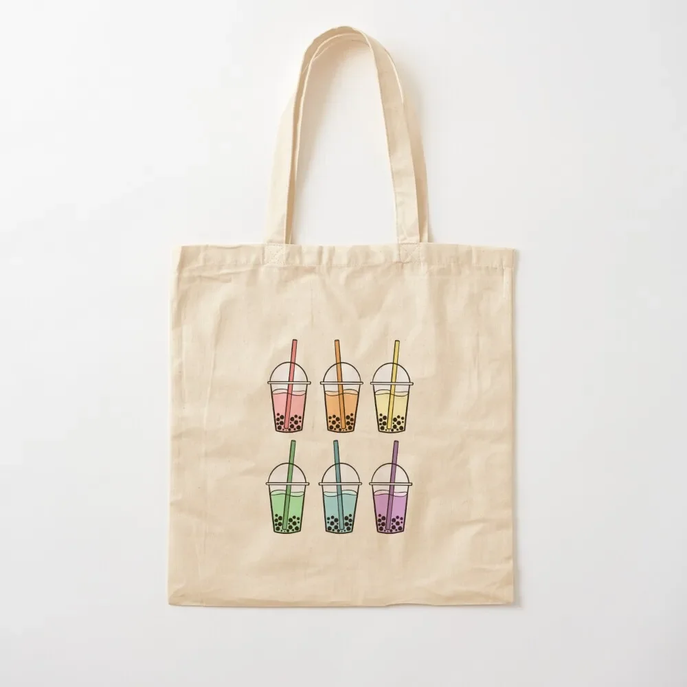 

Rainbow Bubble Tea Tote Bag Customizable tote bag shopper bags Tote Bag