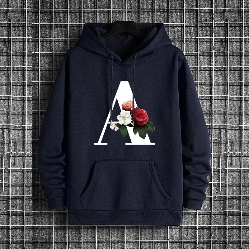 الخريف الشتاء الرجال هوديس رسائل عادية A-Z مطبوعة بلوزات في الهواء الطلق الرياضة الركض ملابس رجالي موضة الشارع البحرية القمم