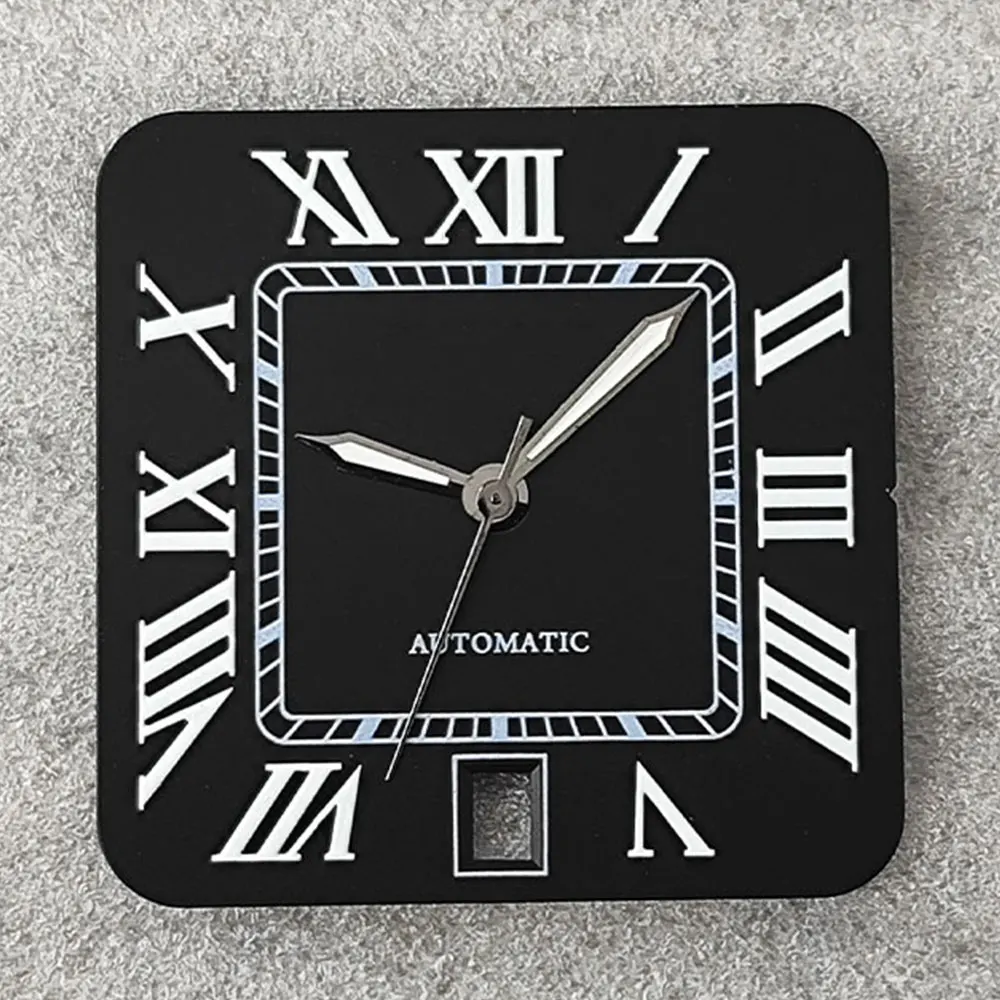 27 مللي متر NH35 الطلب مربع الطلب سان روما ساعة مزدوجة حافظة قابلة للطي مشبك NH35 NH36 ساعة يد تعمل بالحركة اكسسوارات