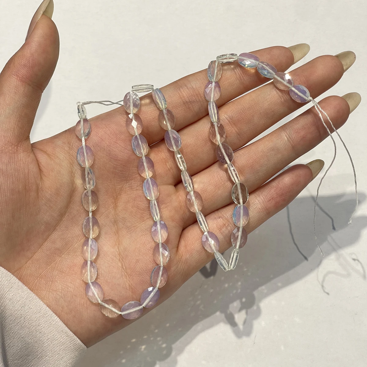 Egg-Shaped Beads Natural Stone Agates Faceted Isolation Beads 7.5x9mm For Jewelry Making DIY Necklace Bracelet Chain Accessory