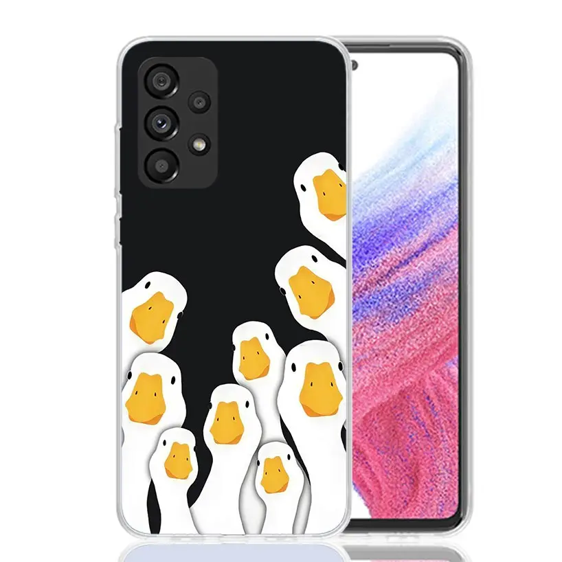 Etui na telefon z motywem kreskówkowego kaczora i gęsi do Samsung Galaxy A13 A14 A15 A16 A17 A53 A54 A55 A56 A33 A34 A35 A36 A23 A24 A25 A26 A05S A — zdjęcie produktu 6