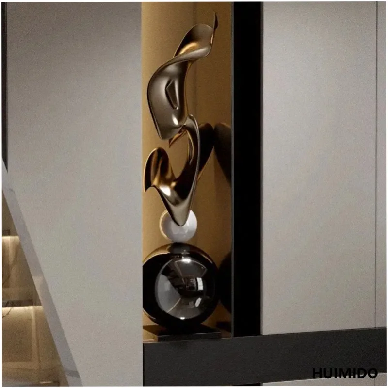 Advanced electroplating artwork large ornament living room sofa side hotel clubhouse staircase lobby floor sculpture