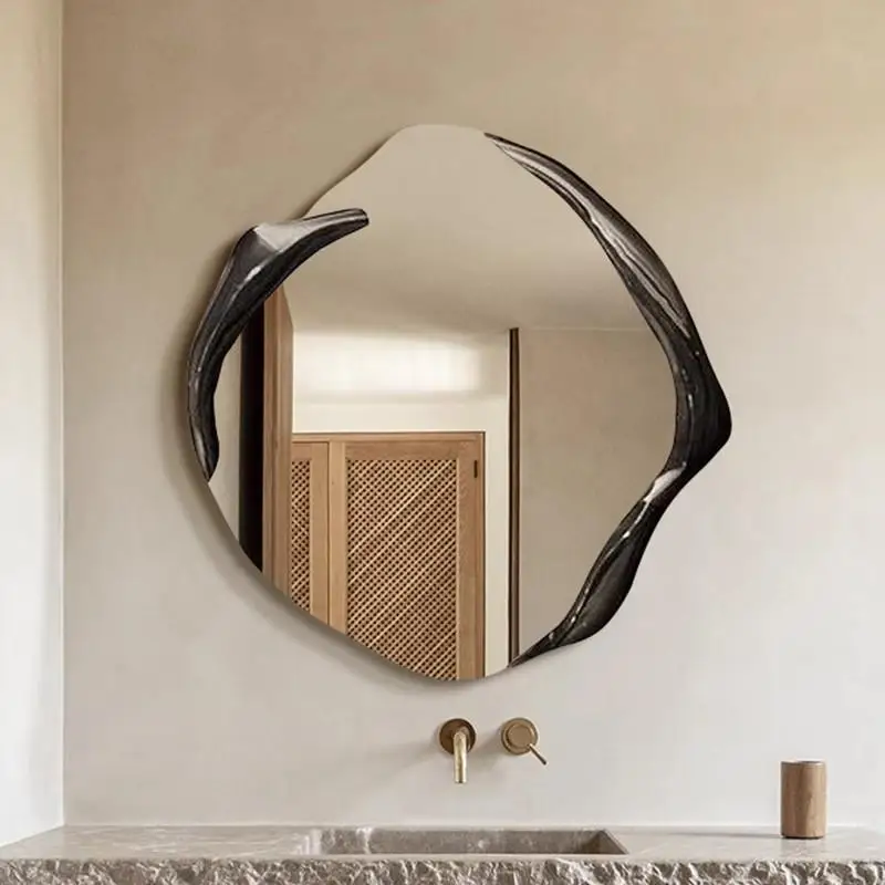 

Nordic bathroom mirror American irregular makeup mirror light luxury decorative mirror ins style home wall-mounted creative