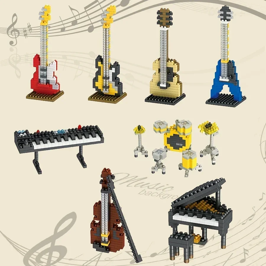 

Mini Musical Instrument Building blocks Piano or Guitar or Keyboard or Bass or Drums DIY Educational Toy for Boys & Girls!