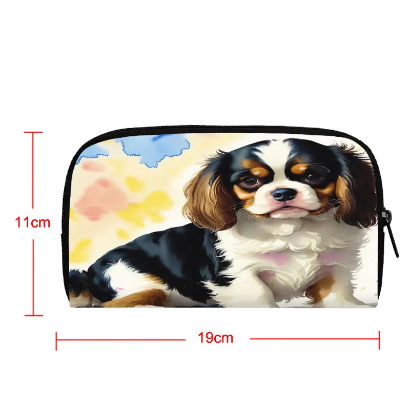 Cute Cavalier King Charles Spaniel Dog Wallet Puppy Spaniels Women Credit Card Earphone Holder Coin Money Bag Purse Long Wallet