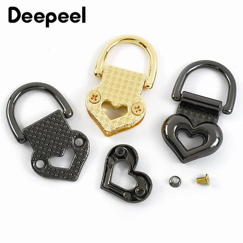 2/4/10Pcs Deepeel 19mm Heart Bag Side Clip Buckle Metal O D Ring Connector Clasp Strap Handle Clips Hook DIY Part Accessories