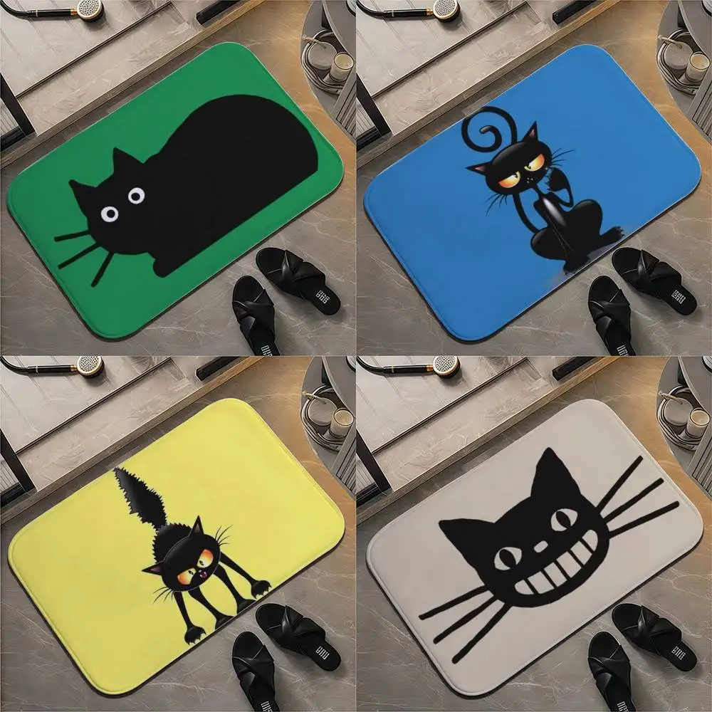 

Custom Anarchist Black Cat Flag Floor Mat Printed Large Carpets Room And Bedroom Carpets Bathroom Anti Slip Door MATS Small Ca