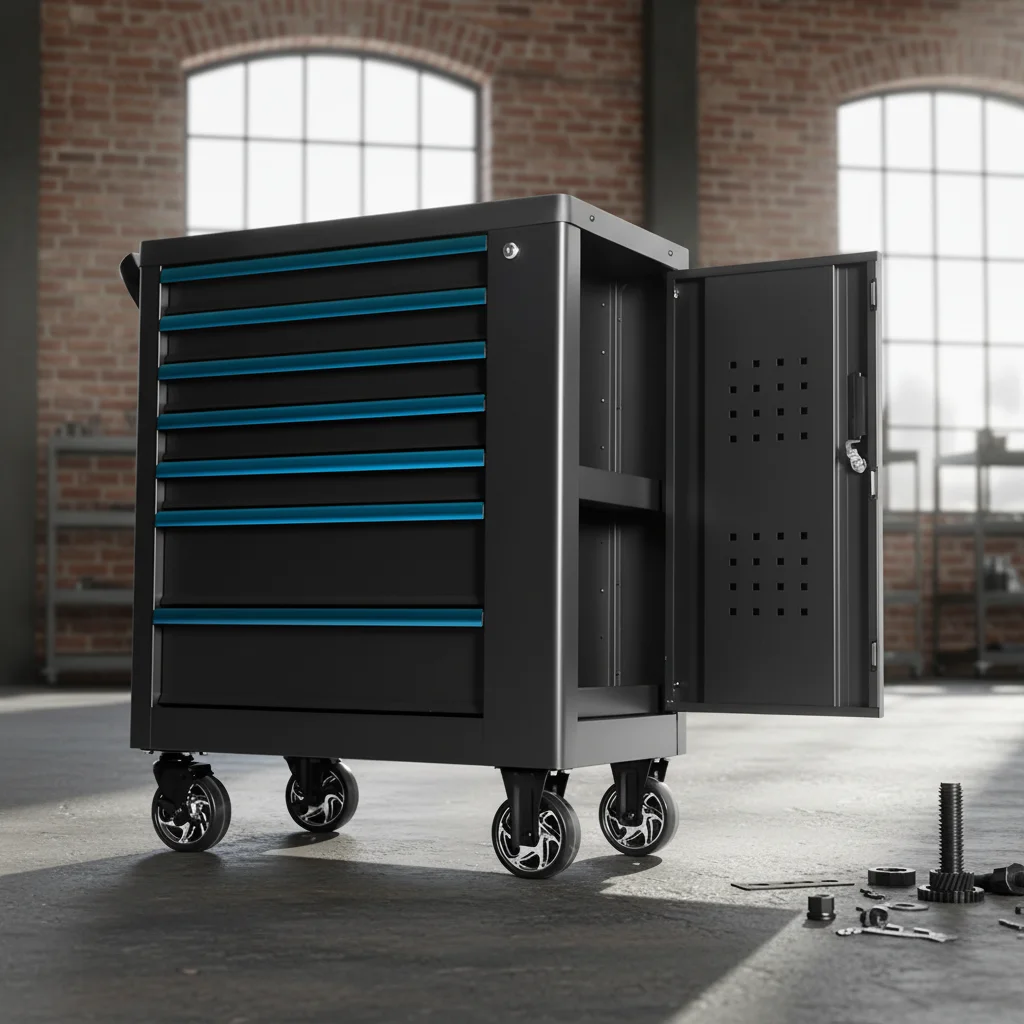 OEM/ODM/OBM Modular Tool Storage Cart DOMAX 7 Drawer Mobile Cabinet Powder Coat Steel ISO Certified Auto Repair Workshop