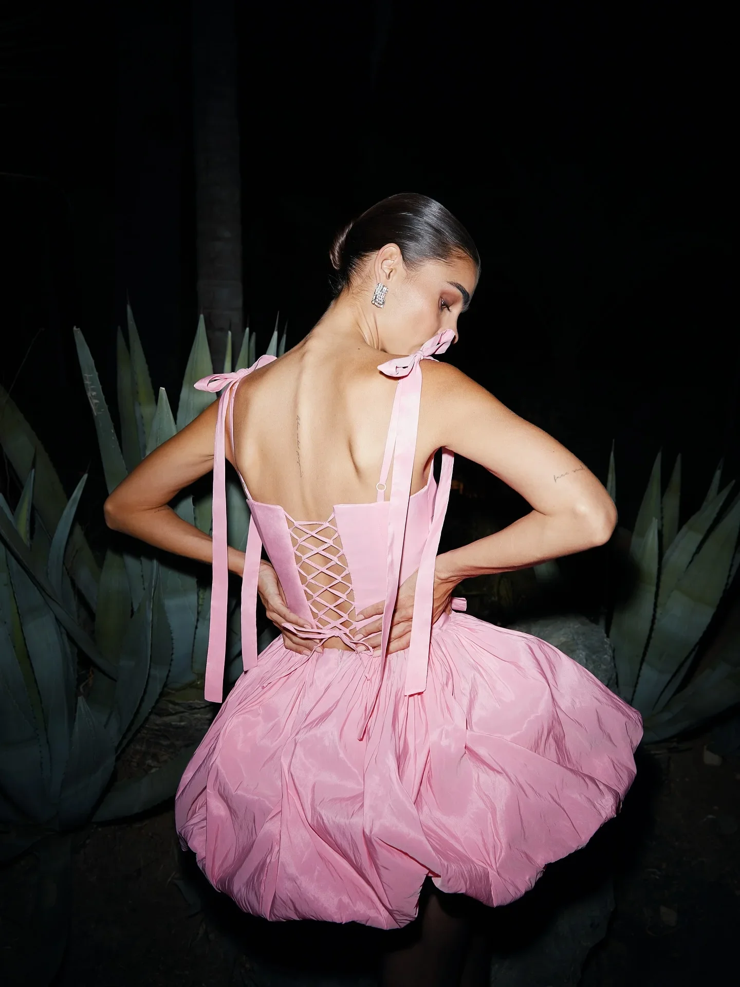 Customized Cute Bow Mini Dress Soft Blush Pink Taffeta Short Birthday Dress 2026 Pretty Straps Bubble Skir Short Formal Party Dr