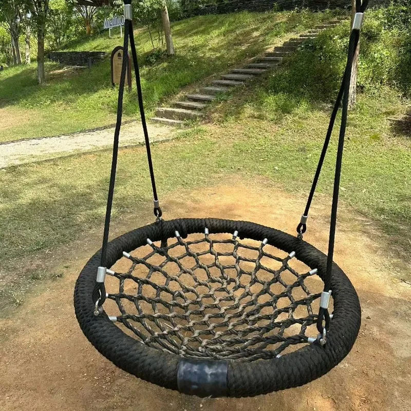 Outdoor disc parent-child kindergarten swing, park outdoor bird's nest adult swing chair, multi-person household toys
