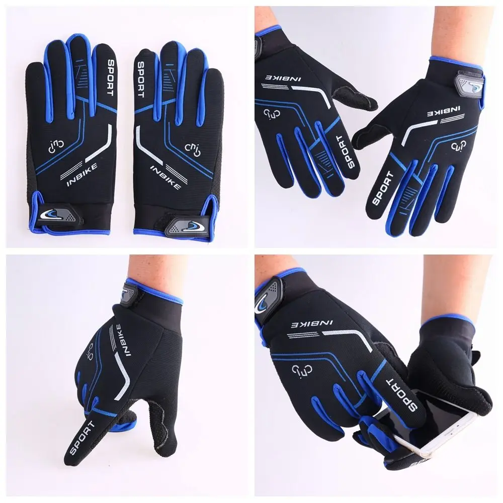 

Non-slip Cycling Gloves One Size Fits All Dacron Bicycle Touch Screen Gloves Breathable All-finger
