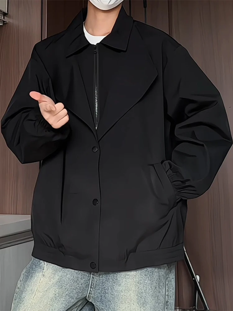 

Новая мужская футболка в китайском стиле, Hard ell Jaet, весенне-осенняя верхняя одежда, модное свободное пальто из полиэфирной ткани