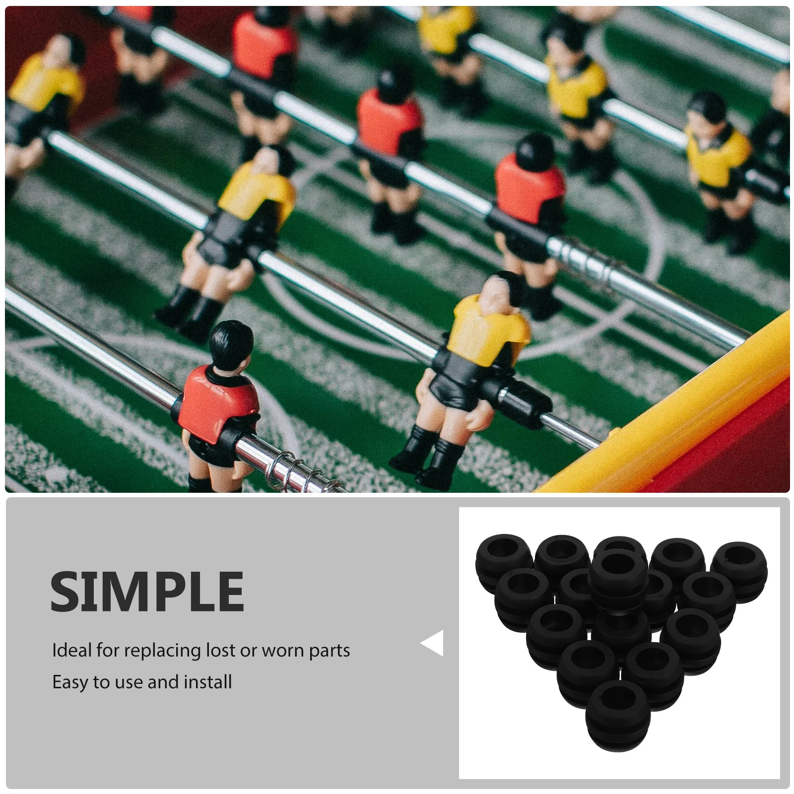 

16Pcs Foosball Bearing Rubber Sleeve Universal Plastic Replacement Table Football Accessories Foosball Table Parts