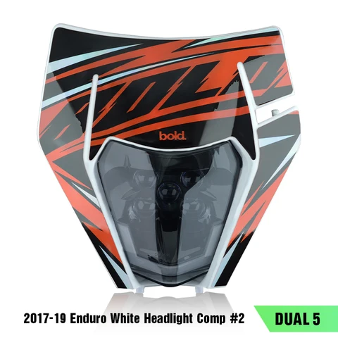Головной фонарь для мотоцикла PowerZone, светильник фонарь обтекатель Supermoto для KTM EXC SXF MX, фара для велосипеда-внедорожника, эндуро, Головной фонарь
