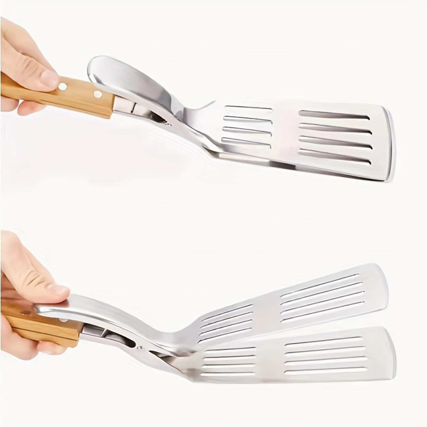 Stainless Steel Multifunctional 2-in-1 BBQ Spatula Tongs for Food Contact - Mirror Finish Barbecue Grill Tool