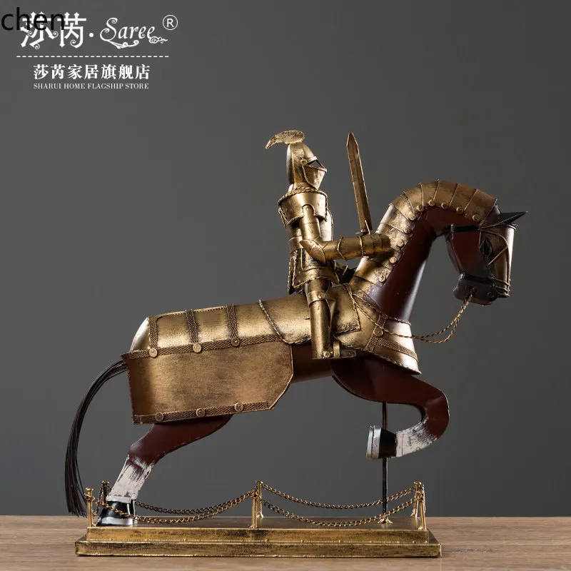 ZML Armor Knight Retro Model Ornament Office Decoration Home Living Room Decor