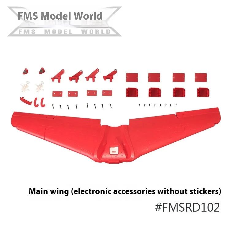 Fms 80mm aigle rouge accessoires d'origine Fuselage aile principale queue horizontale jeu de pneus train d'atterrissage bielle autocollants vis