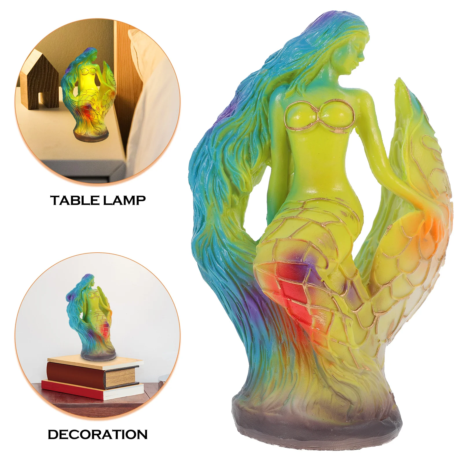 

Mermaid Shape Aesthetic Lamp Material LED Light Desk Bedroom Modern Table Lamps Nightst Unique Aesthetic Lighting Decor