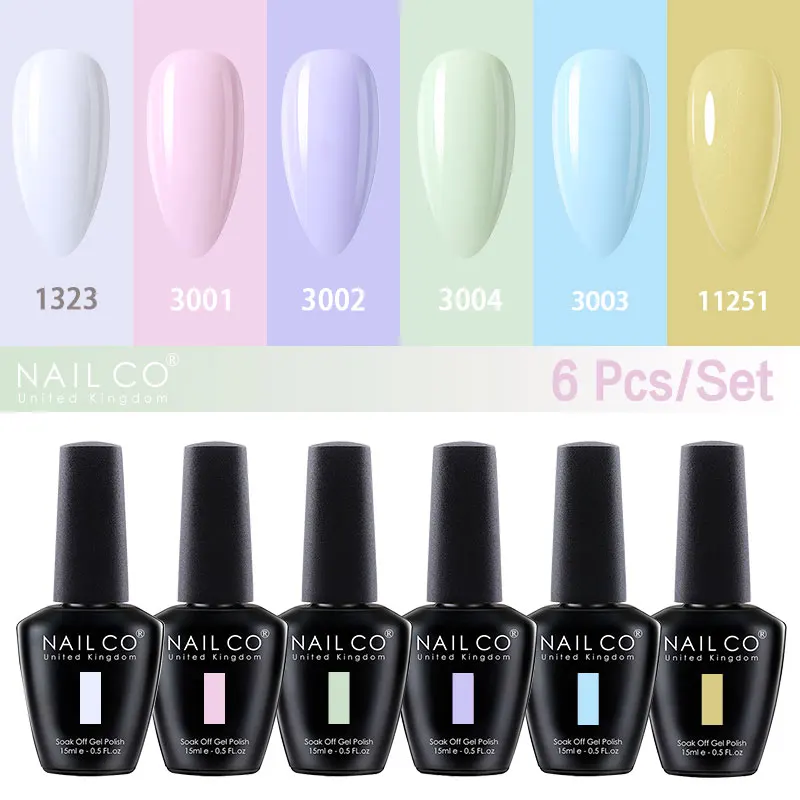 Nailco 6psc Set Kleur Nagels Semi Permanente Nail Art Losweken Gel Polish Nail Accessoires Alle Voor Manicure Gel Voor extension Top