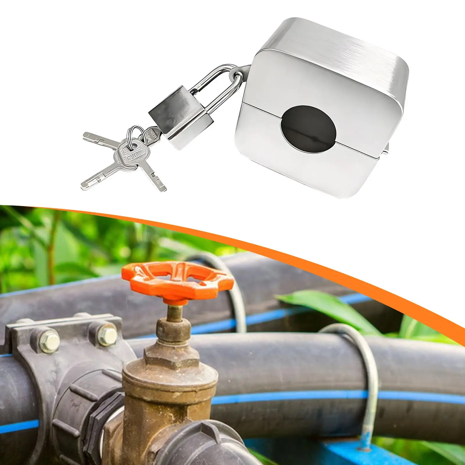 

Замок для наружного крана, замок для шланга, предотвращает попадание воды, портативный, универсальный, с