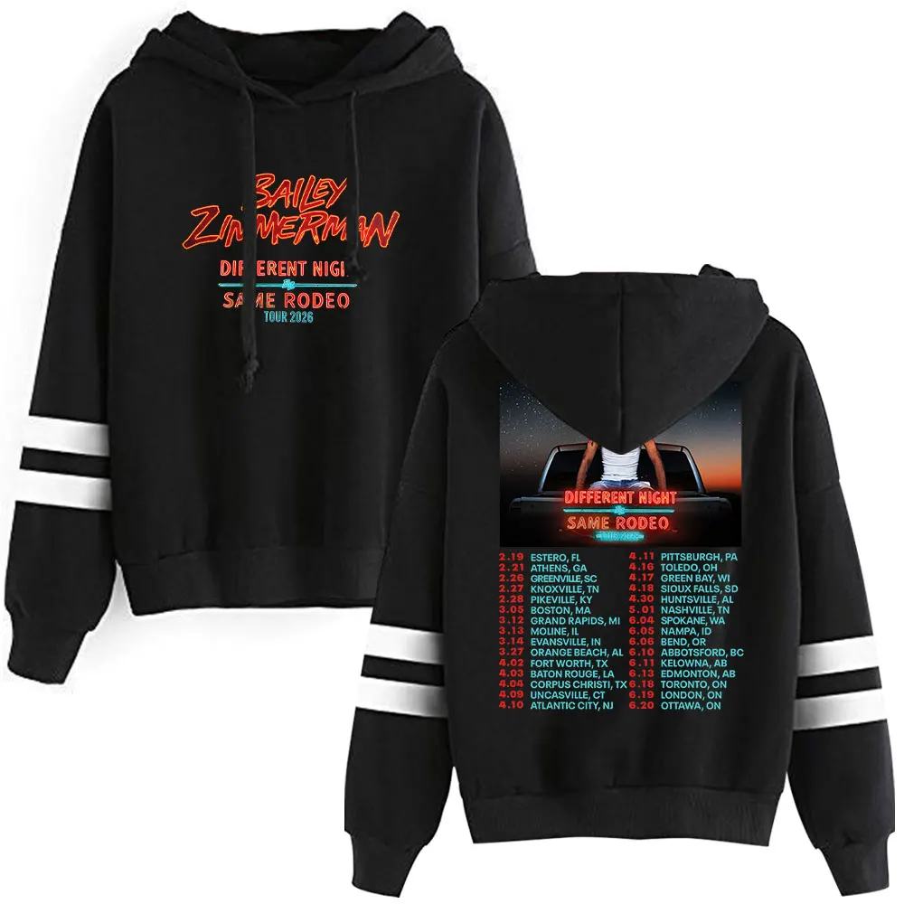 

Худи унисекс Bailey Zimmerman Different Night Same Rodeo Tour 2026, повседневная уличная одежда