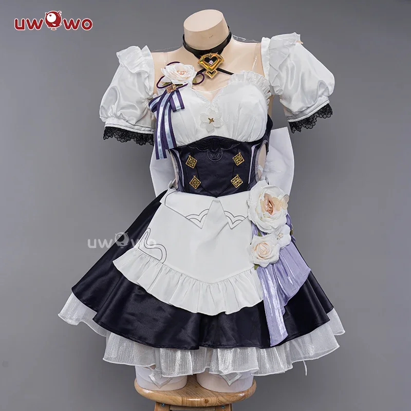 Elysia cosplay maid dress game thankai impact 3rd: Elysia maid costume Miss pink elf dress cosplay costume