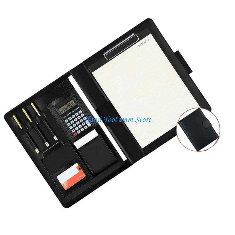 

H37F Кожаный чехол-органайзер для личных вещей формата А4 с калькулятором и буфером обмена