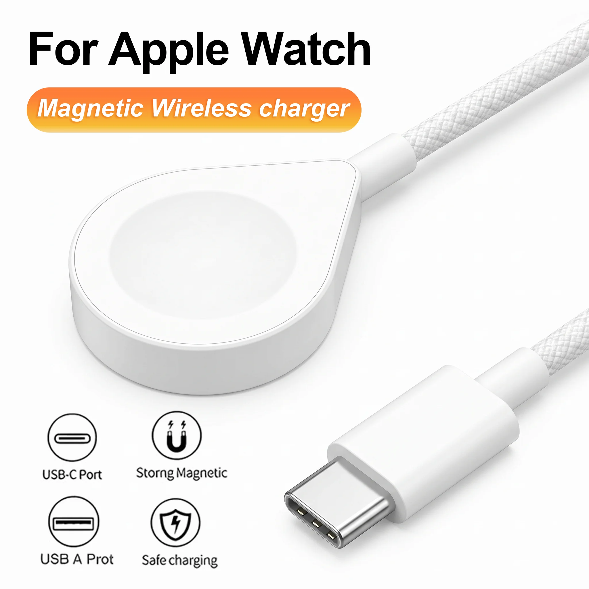 For Apple Watch Magnetic Wireless Charger USB Type C Fast Charging Cable for iWatch 11 10 9 8 7 6 5 4 3 SE 2 Ultra USB A Charger