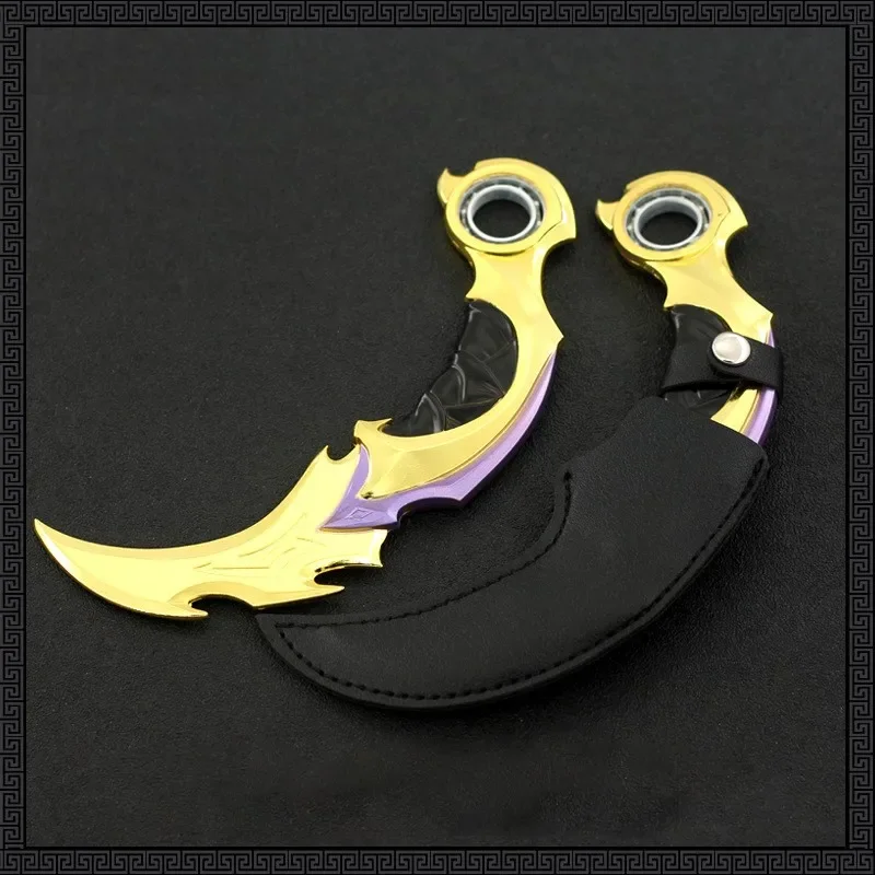 6.7inch Valorant 2.0 Karambit Knife Melee Reaver Weapon Uncut Safe Alloy Model Restoration Katana Swords Claw Knive for Boys Toy