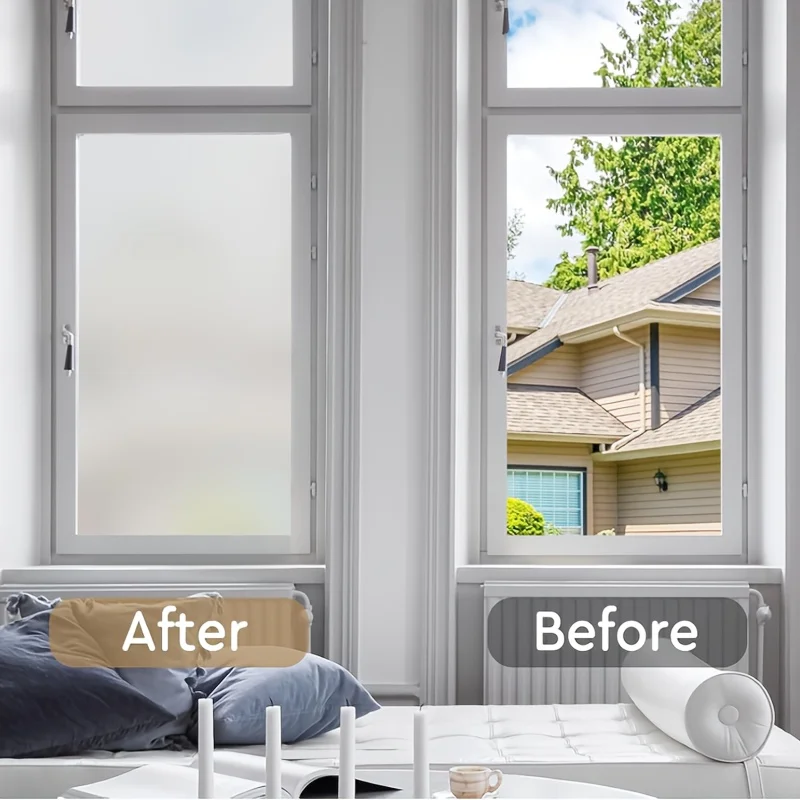 Matte Frosted Privacy Window Film Static Cling Removable Weather Resistant for Home Office Commercial Glass Door Window Partitio - view 3