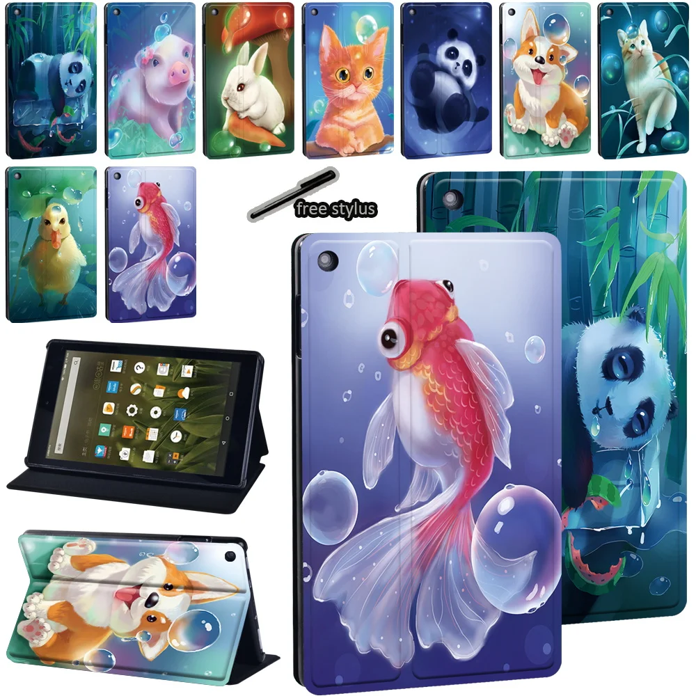 

Case for Amazon Fire 7 (5th 7th 9th)/HD 8 (6th 7th 8th) Gen/HD 10(5th 7th 9th) PU Leather Animal Series Tablet Stand Cover