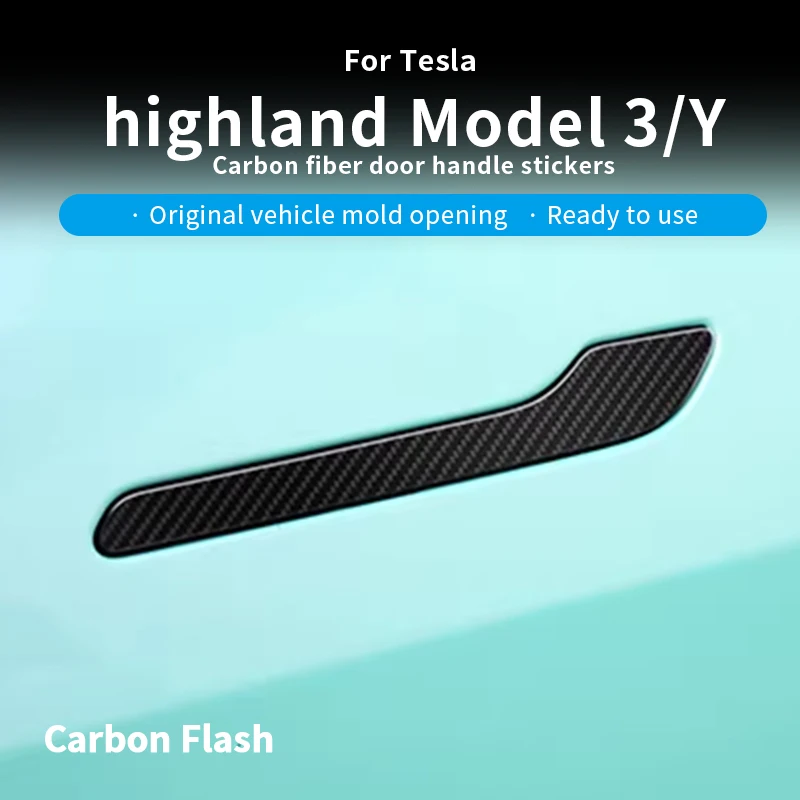 

Наклейки из сухого карбона для Tesla Model 3 Y Highland 2025 года: глянцевые накладки на внешние дверные ручки