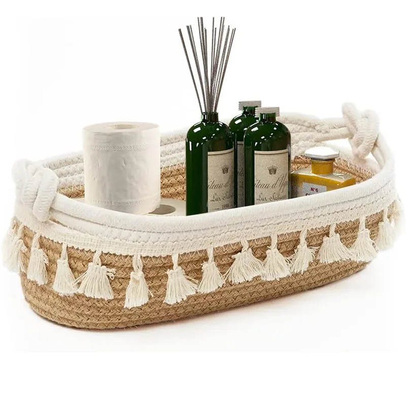 Nordic Cotton Rope Woven Storage Baskets Organize Boxs Desktop Sundries Organize Basket Sundries Key Cosmetics Storage