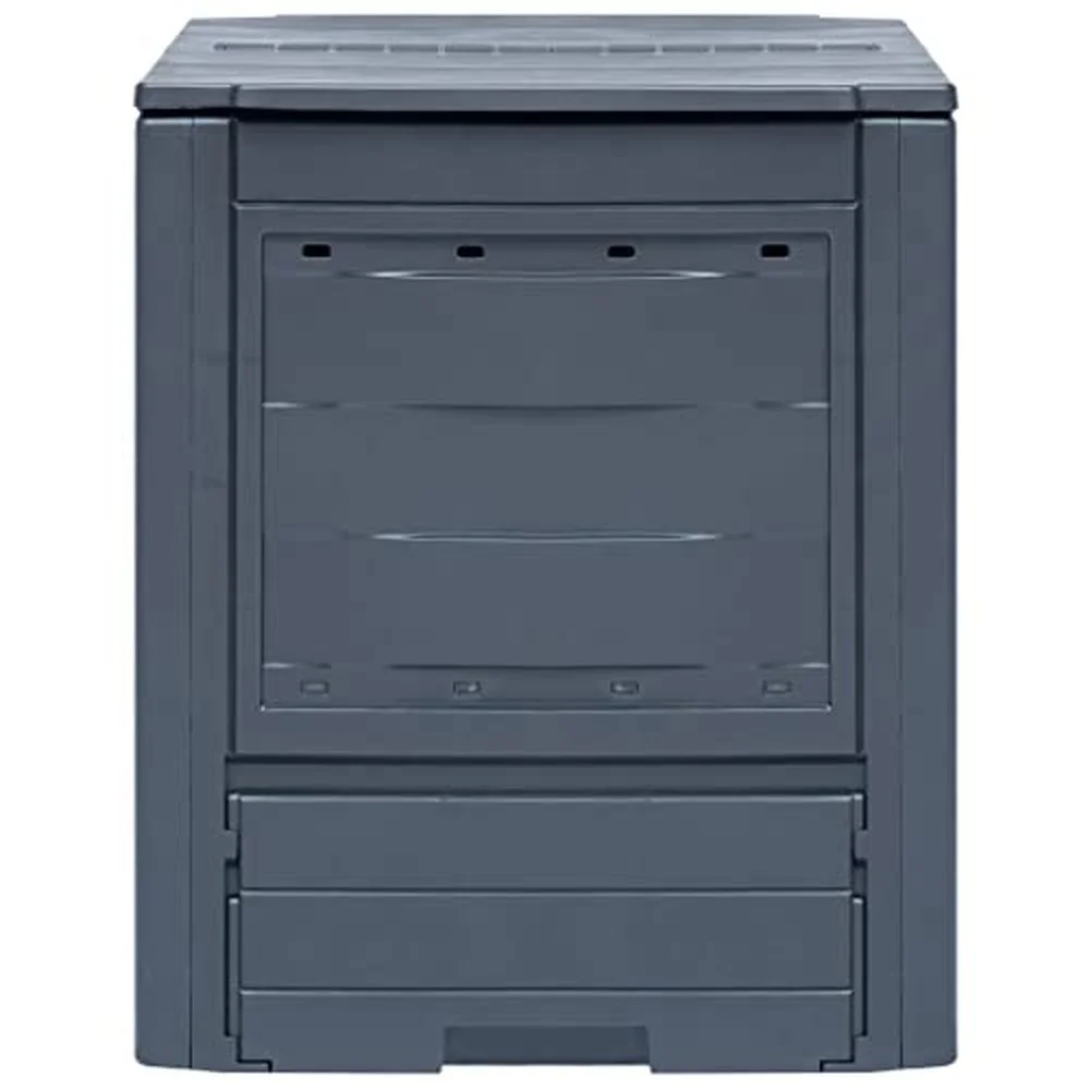 Set of 2 Garden Composter Bins 137.1 Gallon Large Capacity Square Outdoor Waste Bin for Kitchen Scraps Leaves Compost