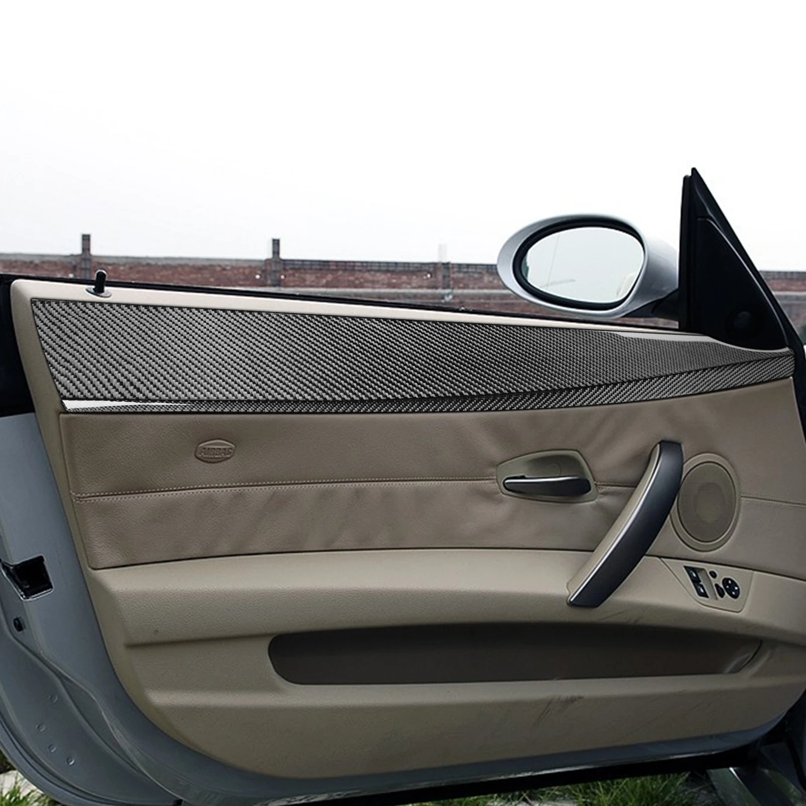 For BMW Z4 E85 2003-2008 Carbon Fiber Inside Door Upper Panel Trim Cover Car Accessories Interior Decorative Sticker - view 4