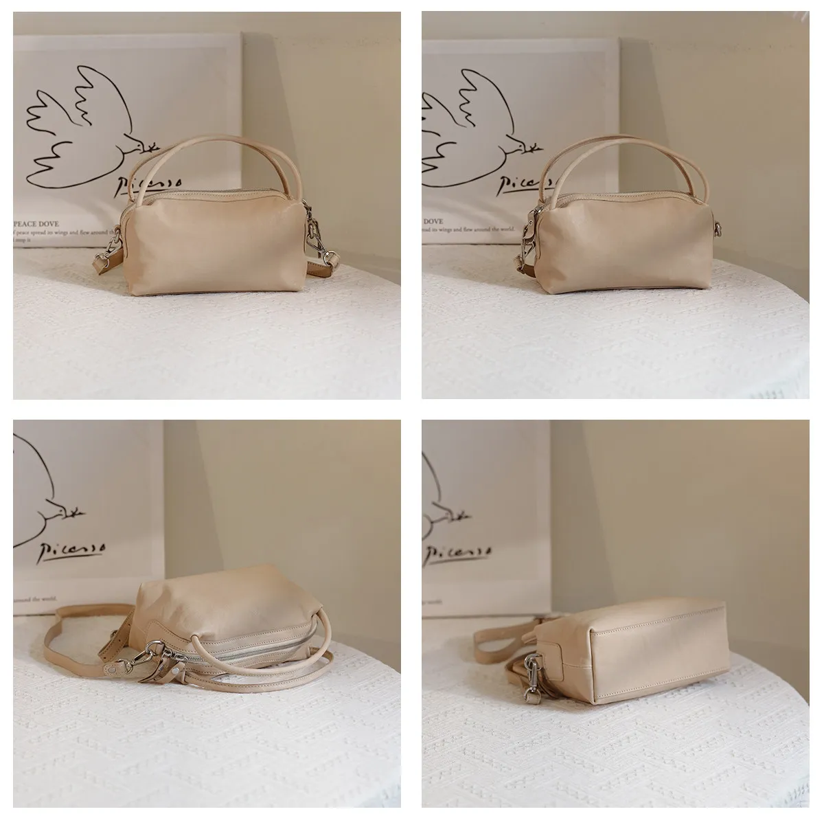 Lässige Designer-Handtasche aus weichem, echtem Leder, handgefertigt, kleine Damenhandtasche, Outdoor-Party, luxuriöse Umhängetasche aus echtem Rindsleder – Detail 17