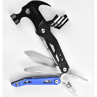 Multi-function Tool Pliers Folding Nail Hammer Outdoor Knife Survival Axe Pliers Pointed Diagonal Wire Cutter Camping Multitool