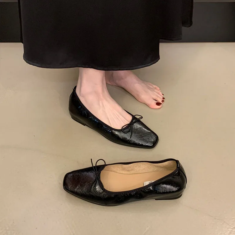 Frühling Herbst Neue Damen-Ballettschuhe mit Erhöhter Sohle, Modische Schmetterlingsknoten-Schuhe für Damen, Flache Slip-On-Schuhe – Detail 8