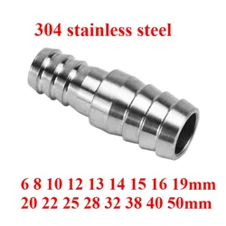 6 8 10 12 13 14-50mm Hose Barb Fitting Union 304 Stainless Steel Pipe Fitting Connector Nipple Coupler Reducer Water Gas Air Oil