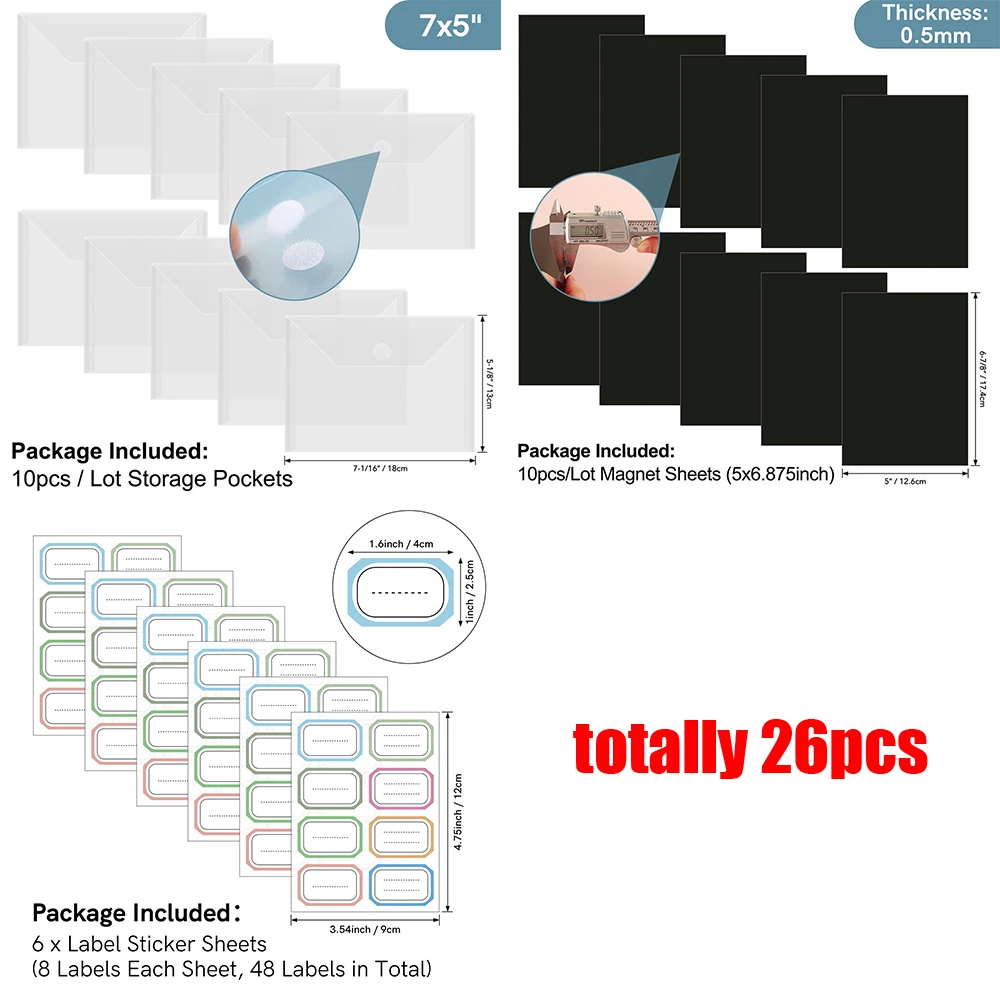 

Прозрачная сумка для хранения штампов и штампов и резиновых магнитных листов с красочными этикетками-наклейками для вырубных штампов, трафаретов, органайзера для поделок