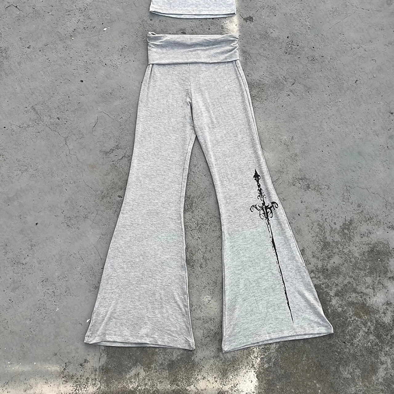 Aesthetic Unique Printed Y2K Pants Hip Hop Punk Style Comfortable Pants Gothic Retro Casual Women's Wide Leg Pants Emo Girls