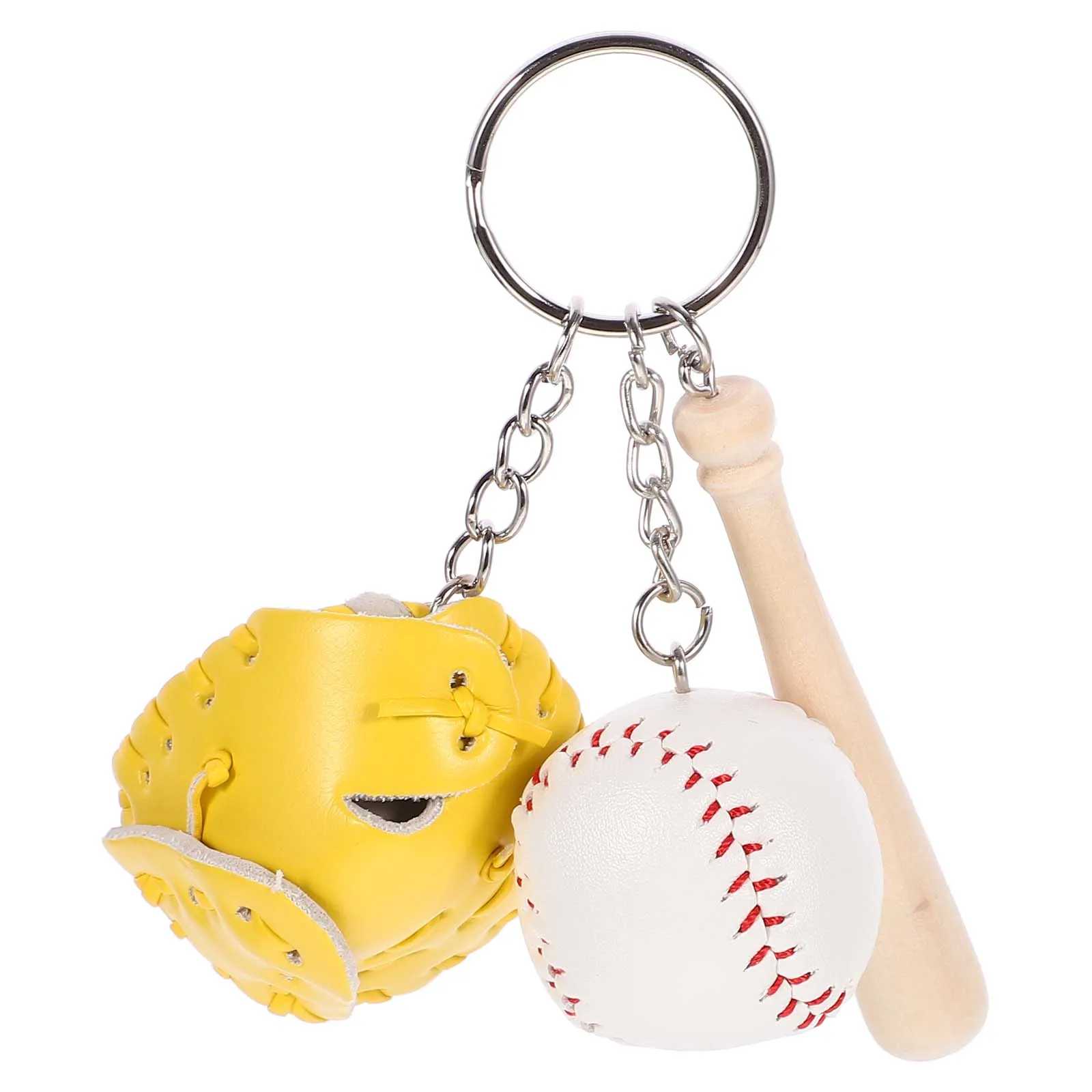 

2pcs Baseball Keychains Key Ring PU Bat Softball Field Pattern Mini Basketball Sports Accessories Gifts